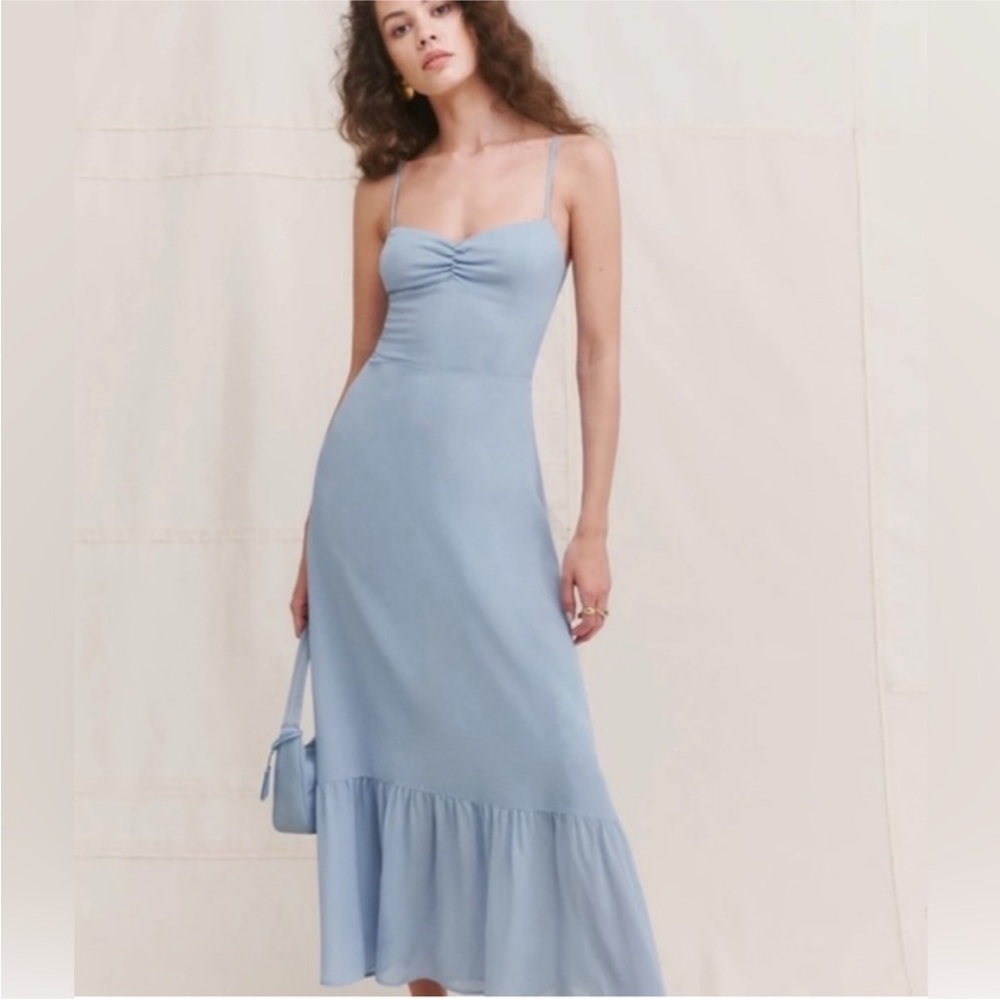 Reformation Emersyn Dress in Mineral Blue